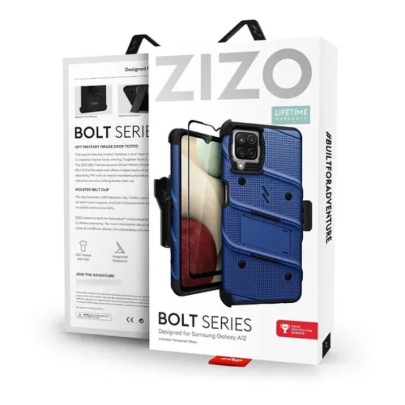 ESTUCHE ZIZO BOLT SERIES PARA GALAXY A12 CON VIDRIO TEMPLADO