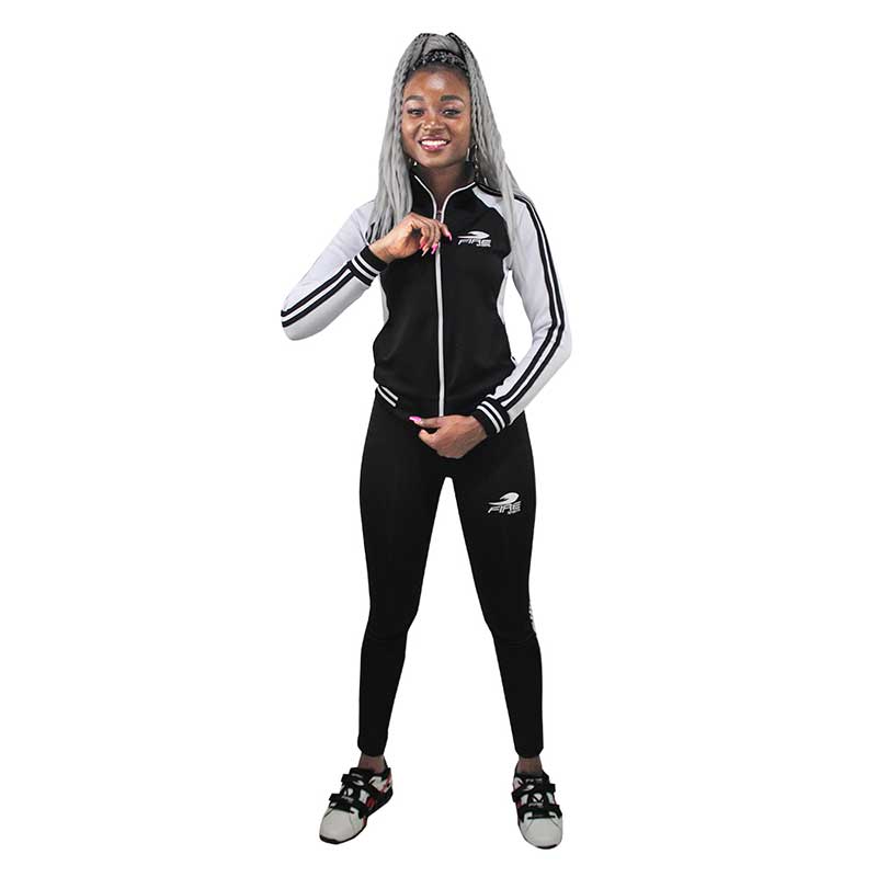 Conjunto Deportivo Fire Sports® Pants Femenil Dama Mujer NEGRO/BCO
