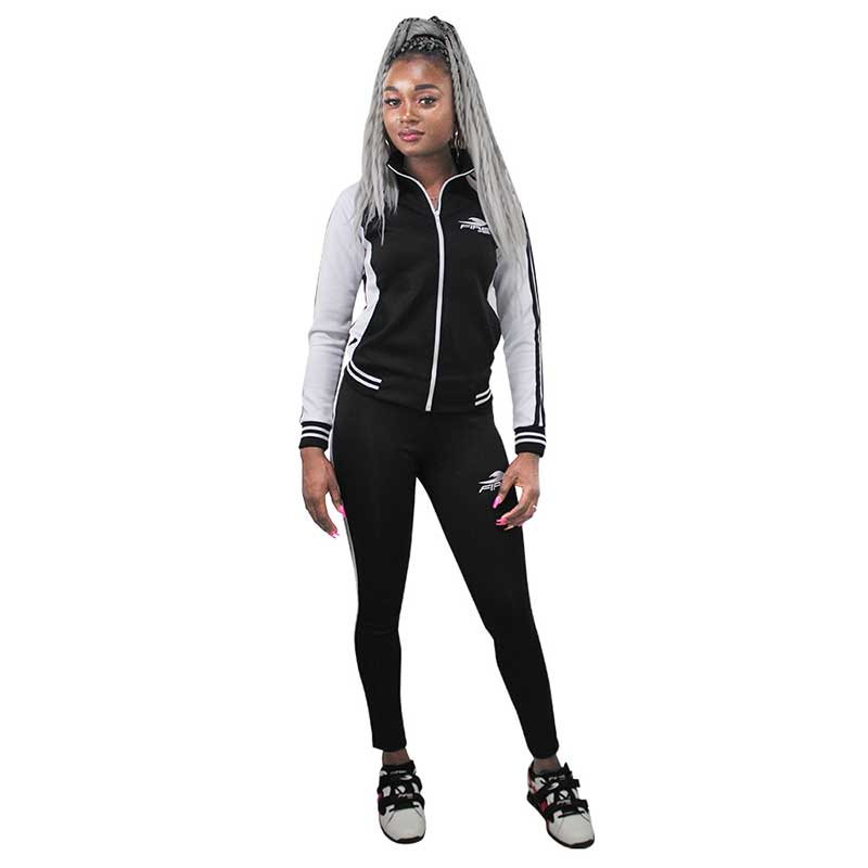 Conjunto Deportivo Fire Sports® Pants Femenil Dama Mujer NEGRO/BCO