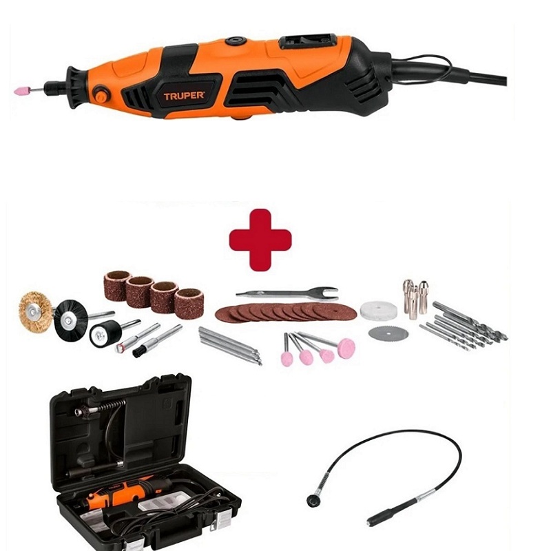 Moto Tool Profesional ,Herramienta rotativa profesional con Accesorios para Devastar -Pulir-Cepillar -Esmerilar 150 W Truper MOTO-A2