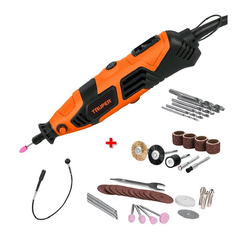 Moto Tool Profesional ,Herramienta rotativa profesional con Accesorios para Devastar -Pulir-Cepillar -Esmerilar 150 W Truper MOTO-A2