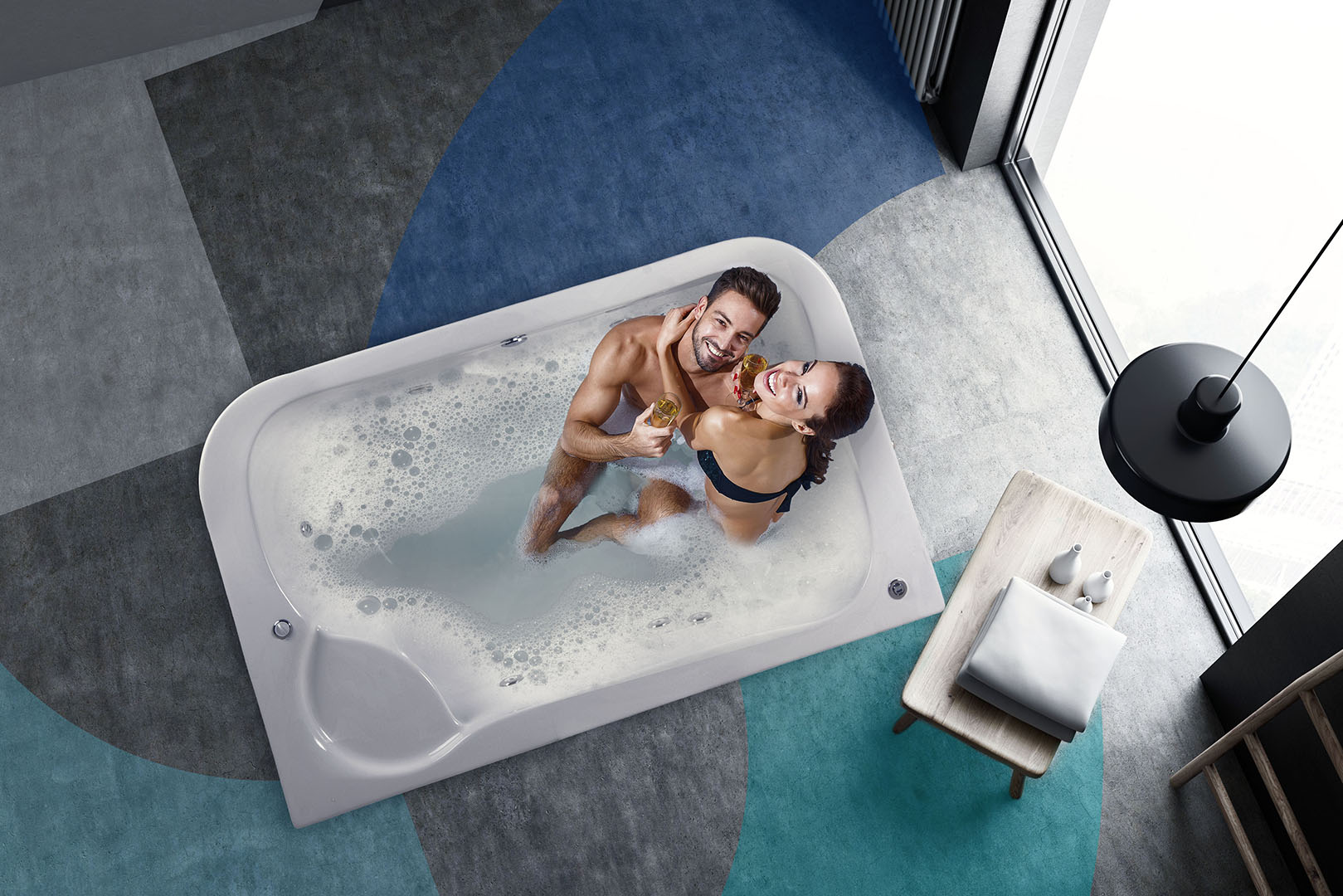 Tina Con Hidromasaje Aquamarina 2 Pers 43x174x109