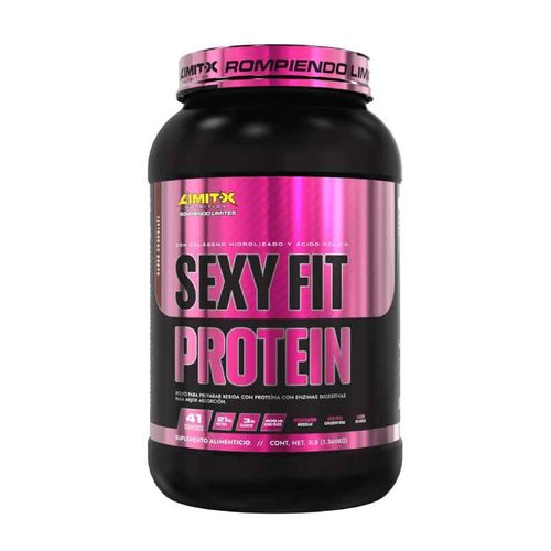 Proteina Mujer Limit X Nutrition Proteina Sexy Fit 3 Lbs 41 Serv. Colageno / Acido Folico - Fresa