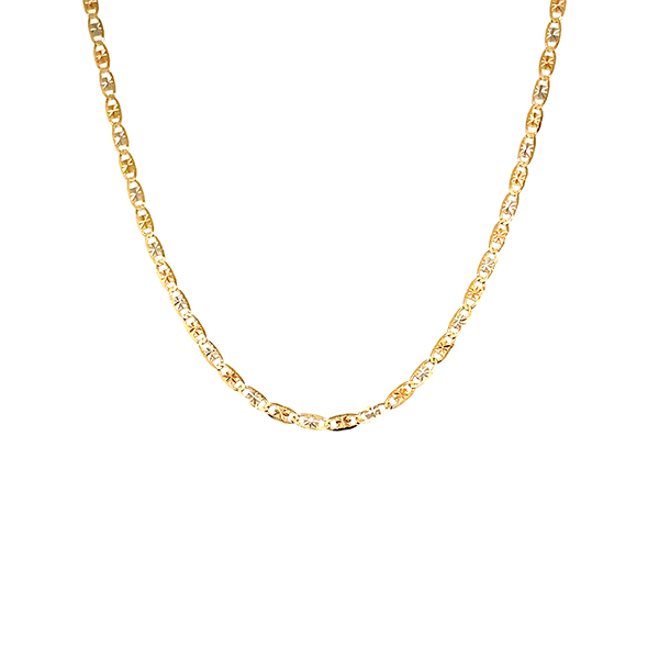 Cadena Amelie Joyas en Oro Florentino de 10K tejido tipo Guchi 2 mm