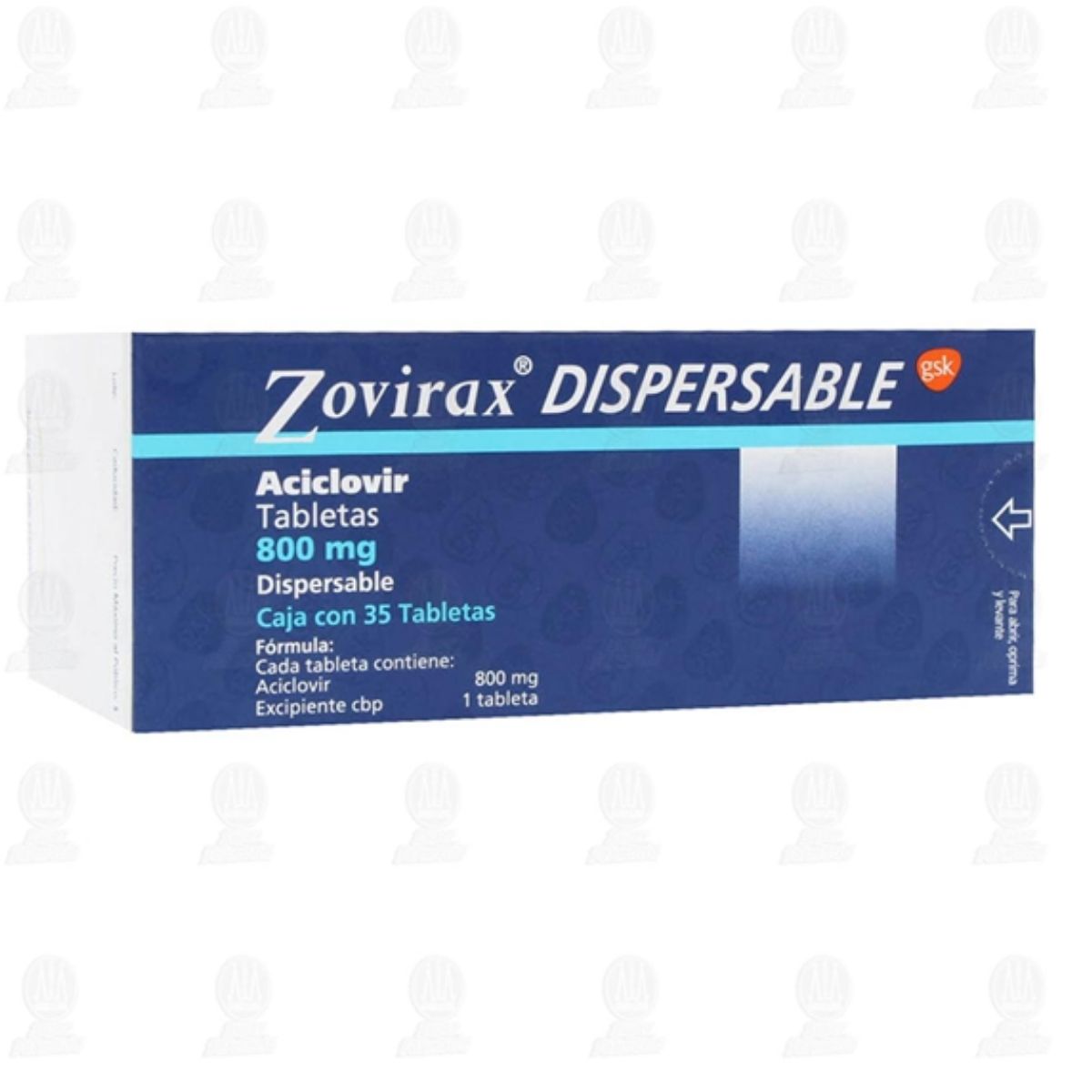 Zovirax Dispersable 800 Mg Caja 35 Tabletas