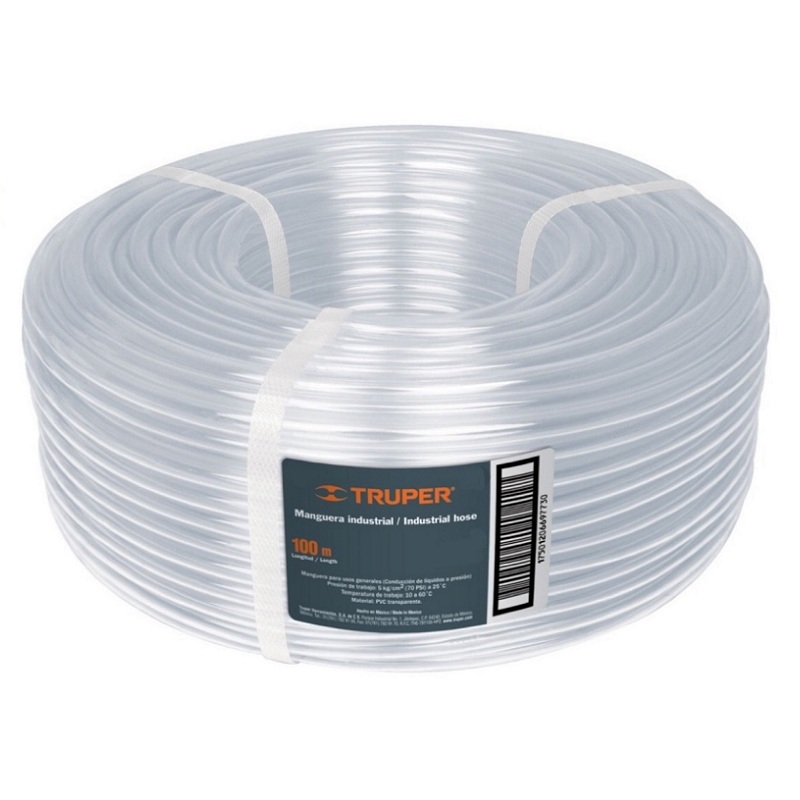 Manguera Nivel 1/4'' Transparente para Construccion 100 M Truper 19860 
