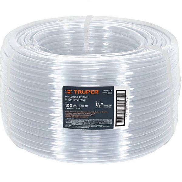 Manguera 1/2 Pulgada De Nivel Transparente para Construcción  100 m Truper 19863
