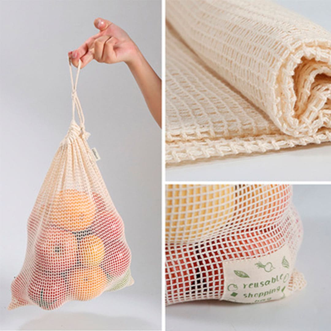 Juego de 3 bolsas de Algodon Organico Ecologica