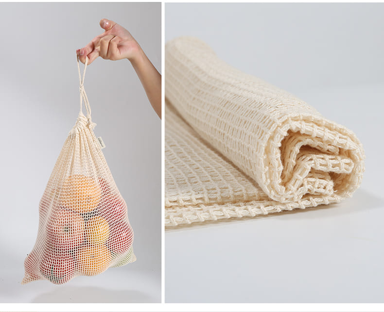 Juego de 3 bolsas de Algodon Organico Ecologica