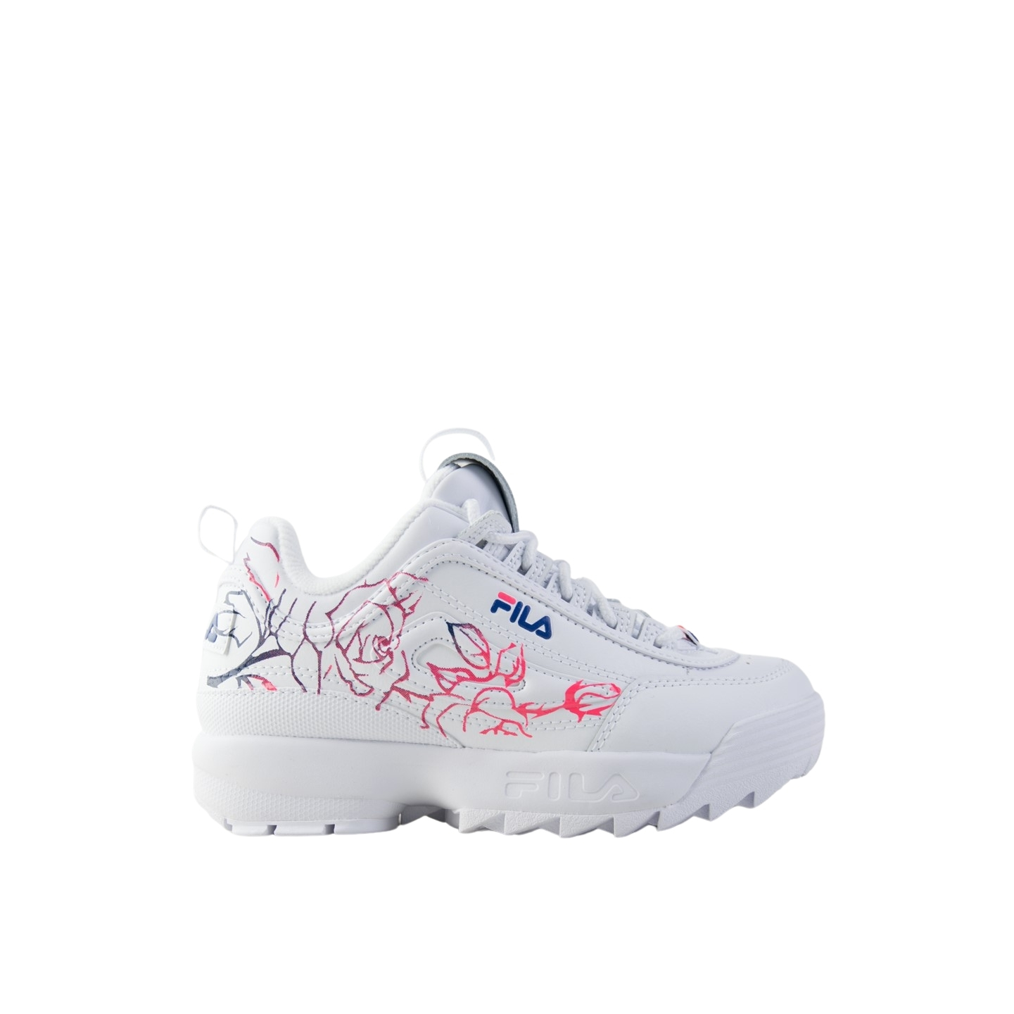 Tenis Fila Disruptor II Blanco Floral de Preescolar