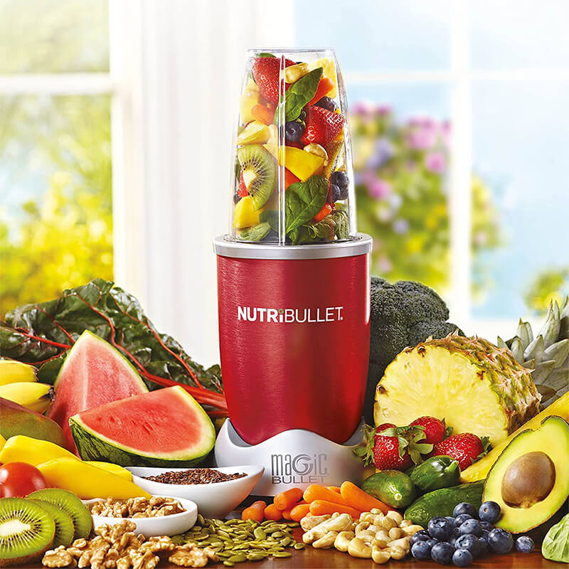 Nutribullet 600w Rojo Pulverizador Alimentos 8 Accesorios