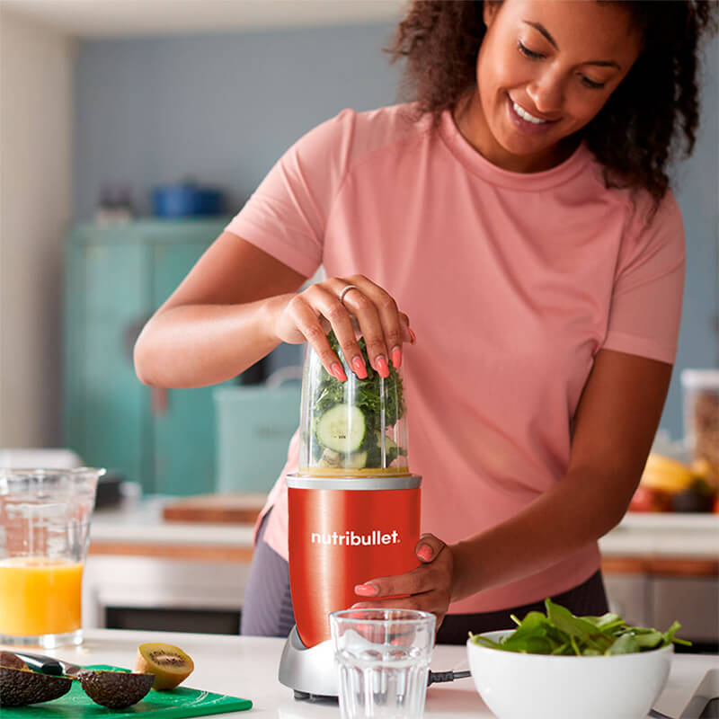 Nutribullet 600w Rojo Pulverizador Alimentos 8 Accesorios