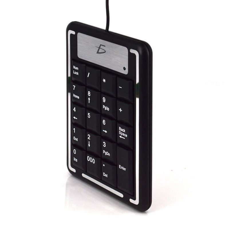TECLADO NUMERICO USB PARA PC O LAPTOP, COMPATIBLE CON MAC, NEGRO