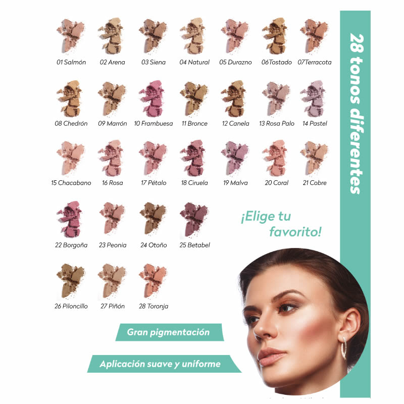 Rubor Profesional Bissú Variedad Tonos Suave Textura