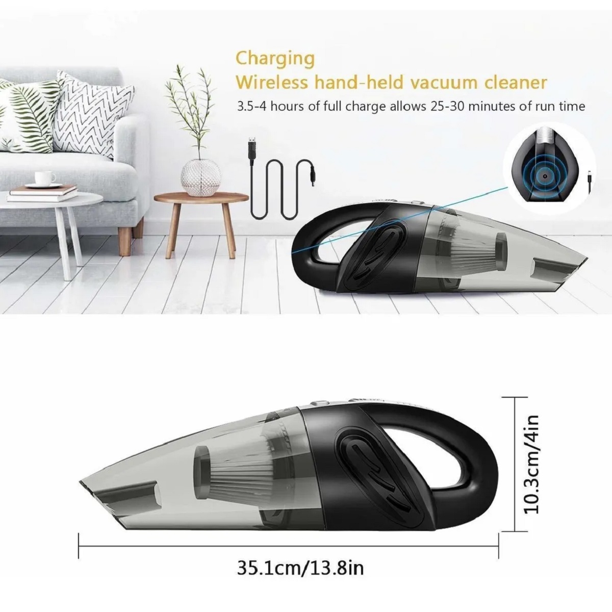 Aspiradora De Mano Para Automovil Portátil