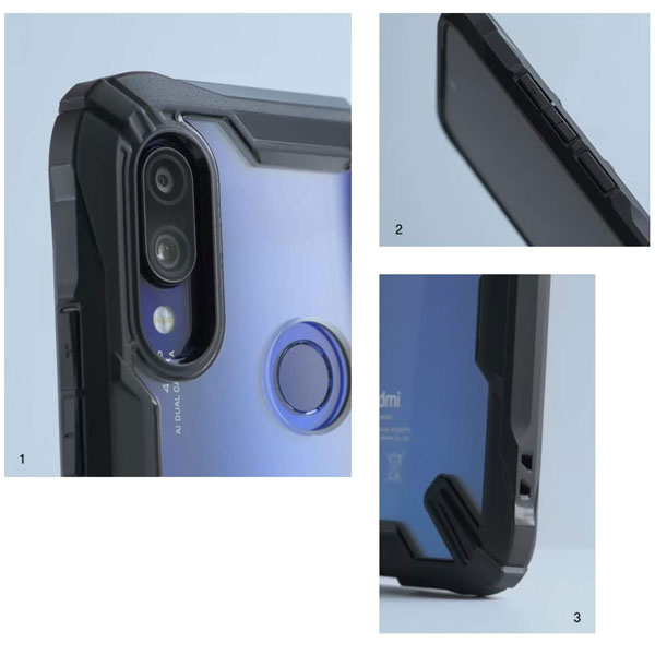 Funda para Redmi Note 7 o Note 7 Pro Fusion X Uso Rudo Negro