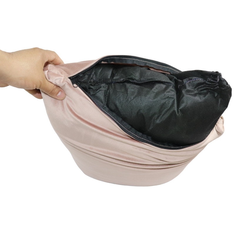 Sofá Para Mascotas Cama de Perro o Gato con Baul Funda Lavable Terciopelo (ROSA)