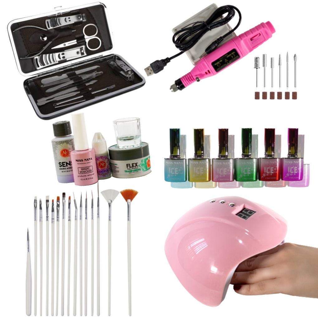 Manicura Decoracion y Cuidado De Uñas En Gel, Acrilicas Y Naturales Kit De 53 Piezas Para decoración de uñas