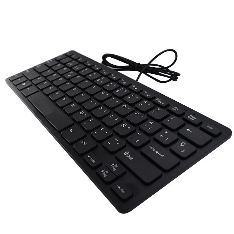 MINI TECLADO ALAMBRICO EN ESPAÑOL USB PARA PC, LAPTOP, MAC, NEGRO