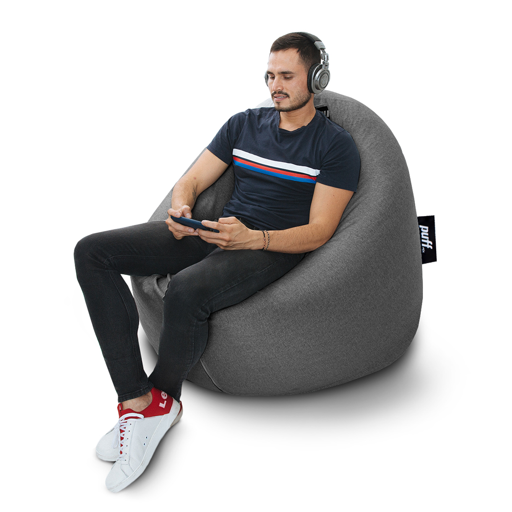 Sillón Puff Mx Acabado Mezclilla Luna