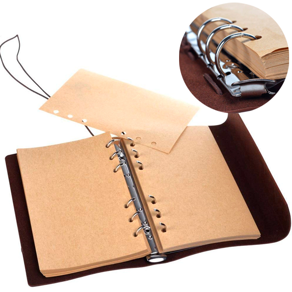 Libreta Vintage Cuaderno De Bolsillo Diario Dibujo Notas - Café Claro 