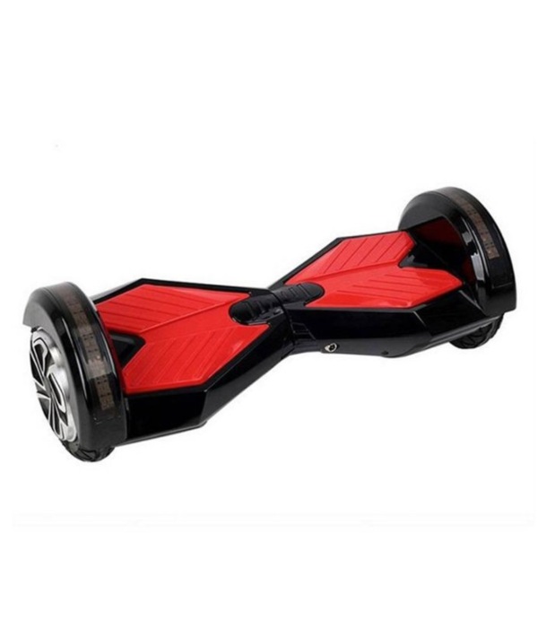Hoverboard Patineta Eléctrica Scooter de Autobalance Con Luz LED Bocina Bluetooth Llantas 8" (Negro/Rojo)