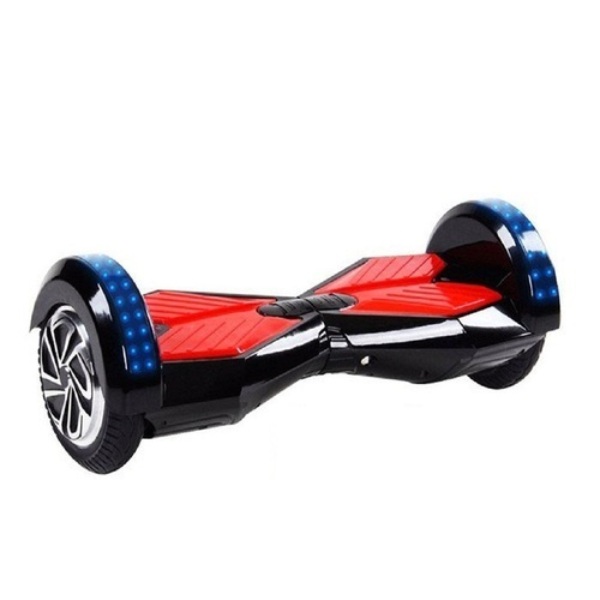 Hoverboard Patineta Eléctrica Scooter de Autobalance Con Luz LED Bocina Bluetooth Llantas 8" (Negro/Rojo)