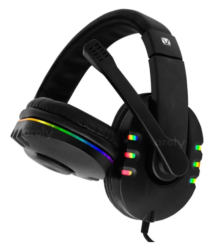 AUDIFONOS DIADEMA PARA GAMER O VIDEOLLAMADA CON LUZ LED DE COLORES