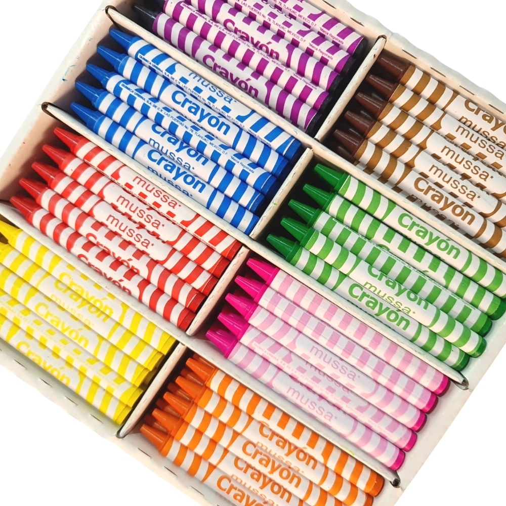 Crayones Caja Colectiva con 200 Crayones Delgados Colores Marca Mussa