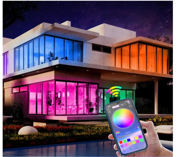 Tira De Luces Led Multicolor 2835 RGB 15 Metros Bluetooth + Control , Ip65