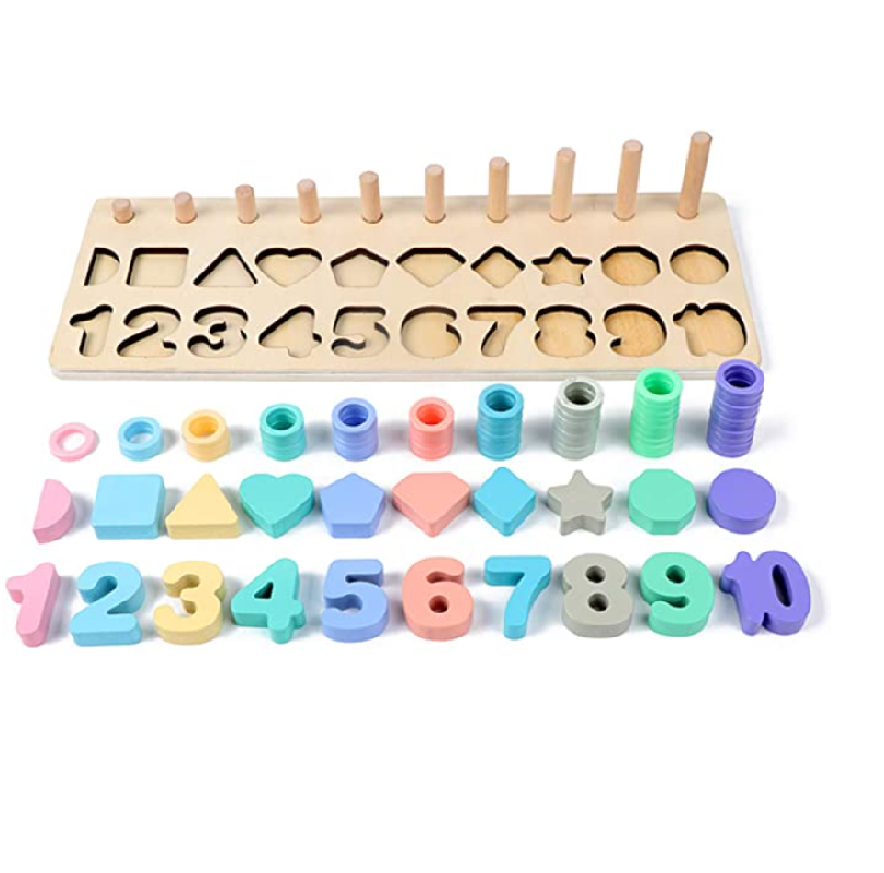 Tablero De Juego para Niños Rompecabezas Montessori Números Madera
