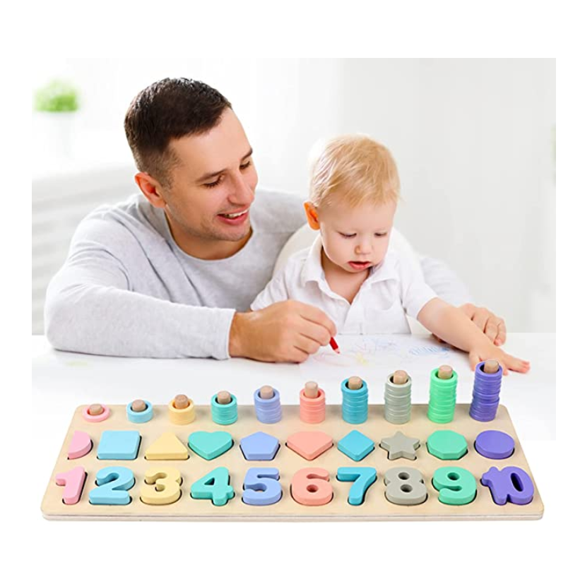 Tablero De Juego para Niños Rompecabezas Montessori Números Madera