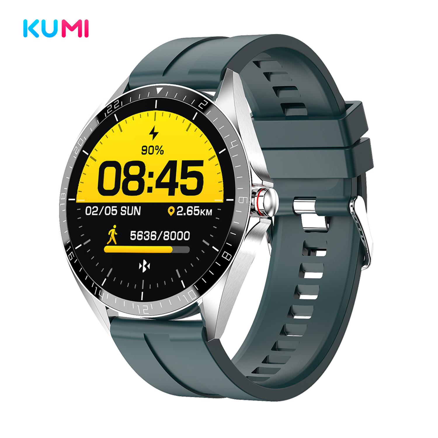 Smartwatch Kumi Gw16t Ip67 Reloj Inteligente Sport deportivo 1.28 plateado