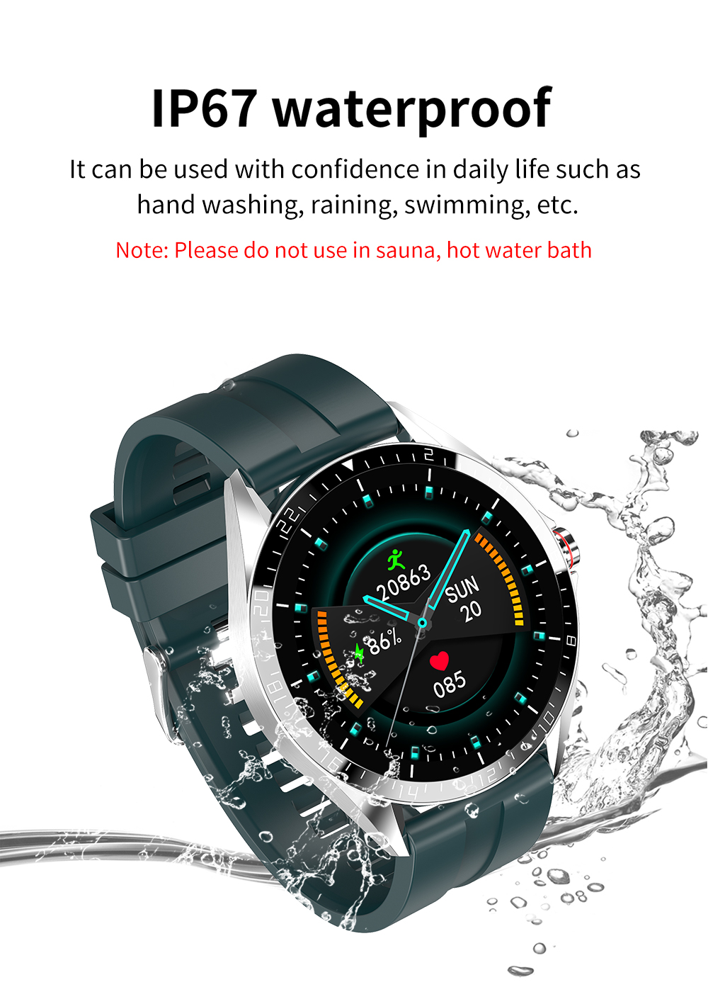 Smartwatch Kumi Gw16t Ip67 Reloj Inteligente Sport deportivo 1.28 plateado