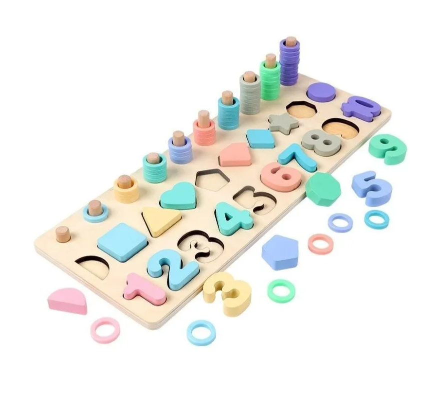 Tablero De Juego para Niños Rompecabezas Montessori Números Madera