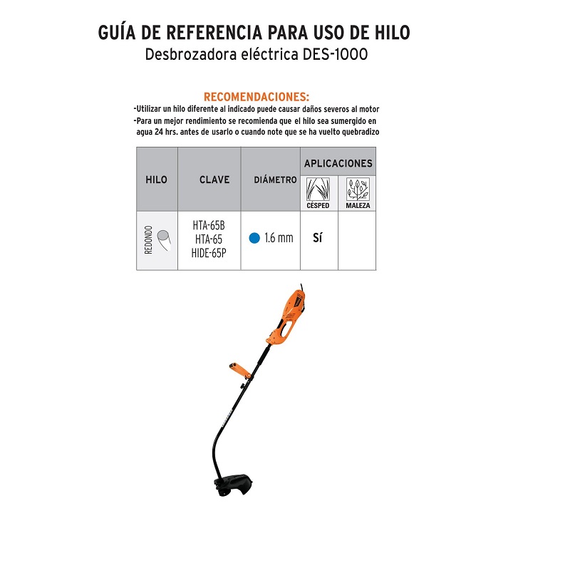 Desbrozadora Eléctrica "MOSCO" PODADORA para Jardinería  Corta Pasto Hierbas Malezas Truper de 1000W DES-1000