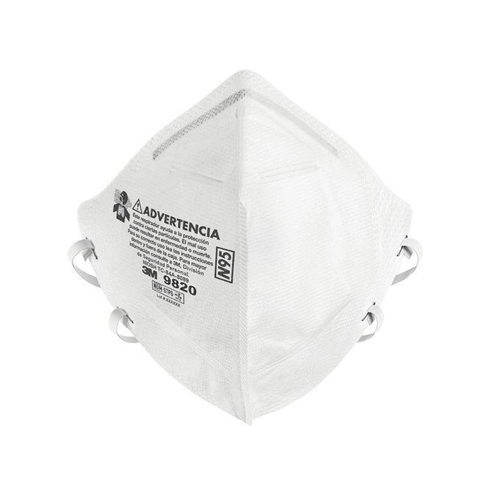 3M Mascarilla Respirador N95 9820 Niosh 20 Piezas