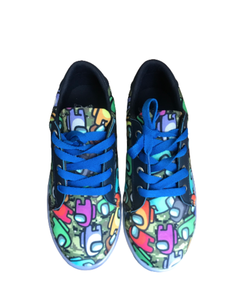 Tenis Among Us para Niños con suela Led (Militar)