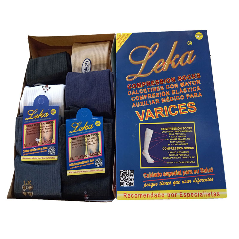 CALCETINES CONTRA VARICES HOMBRE LEKA 12.8 (6 PARES)