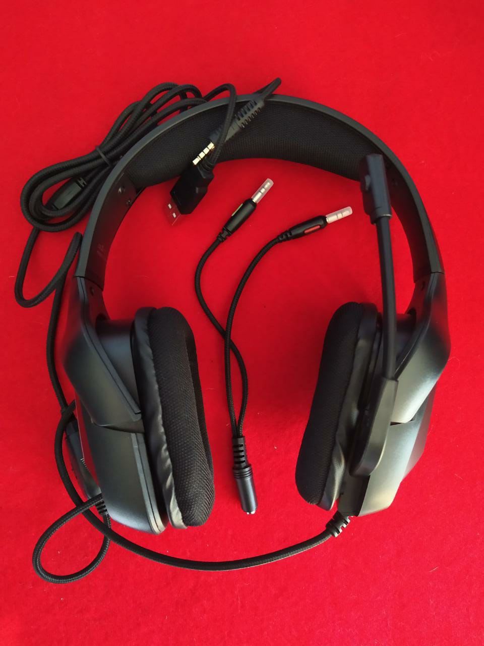 AURICULARES GAMER OVER-EAR DIADEMA NEGRO RGB ALAMBRICOS CONTROL AUDIO MICROFONO AJUSTABLES JUEGOS