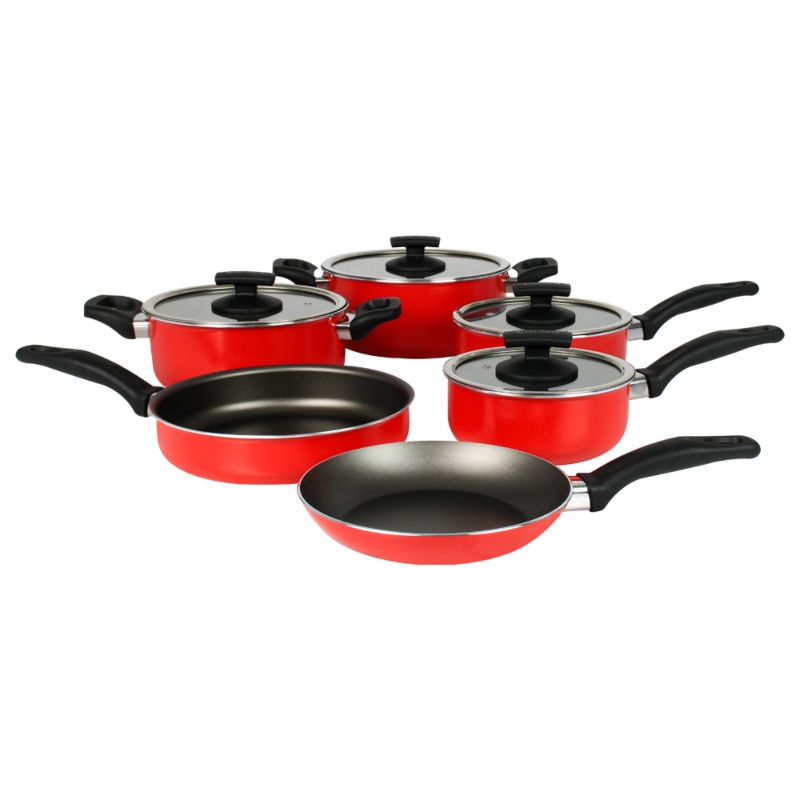 Batería de cocina Tramontina Toronto 20499/730 ROJA 10 piezas END