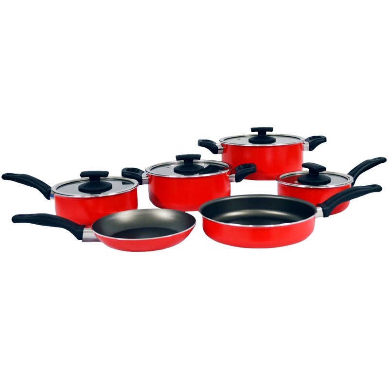 Batería de cocina Tramontina Toronto 20499/730 ROJA 10 piezas END