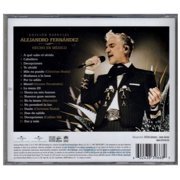 CD Alejandro Fernández ~ Hecho en México (Edición especial)