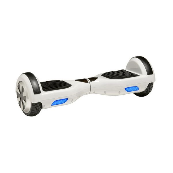 Hoverboard Patineta Eléctrica Scooter de Autobalance con Luz LED Bocina Bluetooth Llantas 6.5" (Blanco/Negro)