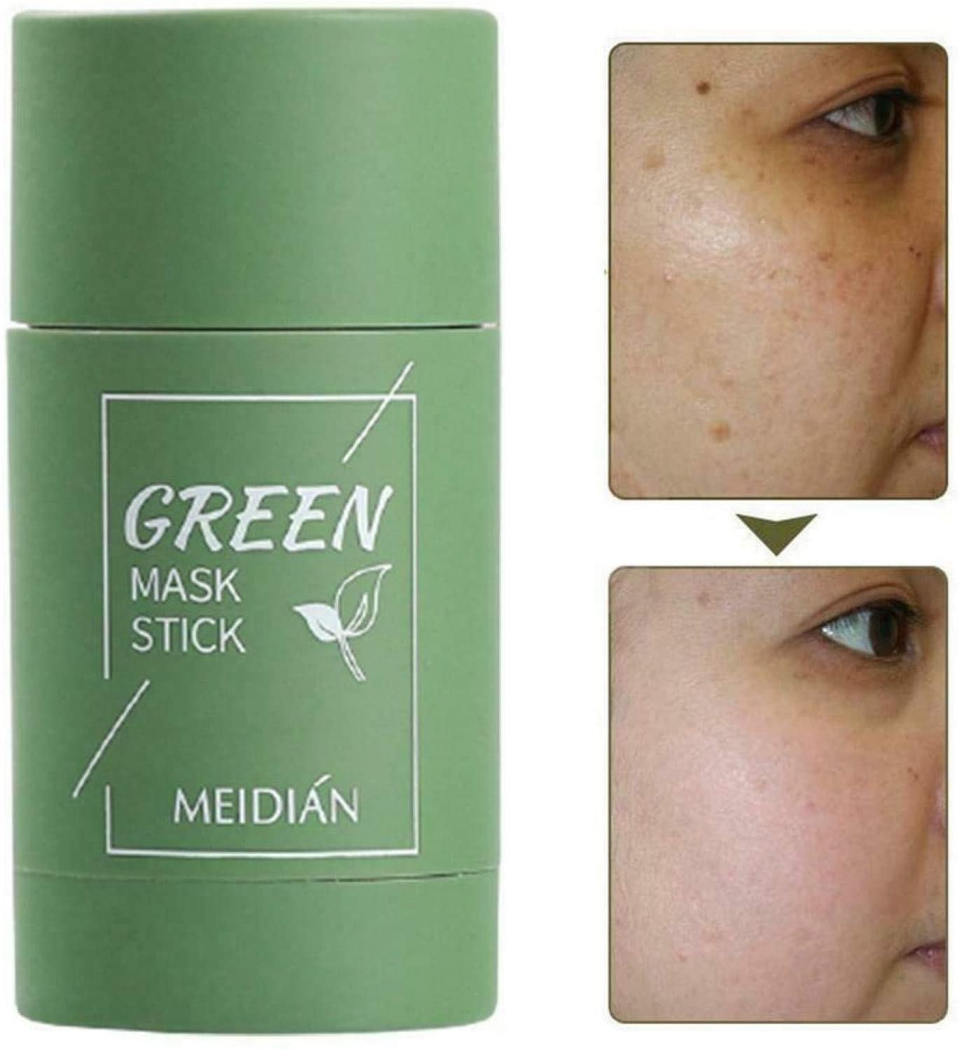 Té Verde Limpiadora Mascarilla SóLida Limpiadora De Acné Belleza Piel Té Verde Planta Hidratante Mascarilla SóLida Stick Mascarilla Limpia Mascarilla De Barro Control De Aceite Espinillas Reducir Los Poros Mascarilla De Frotis