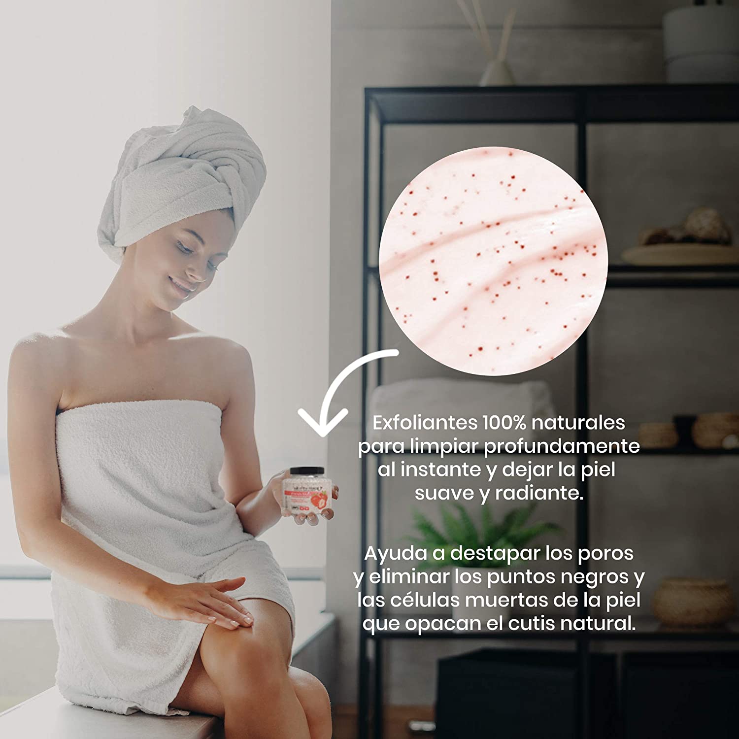 Fruit of The Wokali Exfoliante Facial y Corporal Natural de FRESA Ultra Hidratante, Sin sulfatos ni Parabenos - Exfolia e Hidrata Suavemente la Piel del Cuerpo y Cara, Exfoliante de ducha - Unisex 500g (18oz)