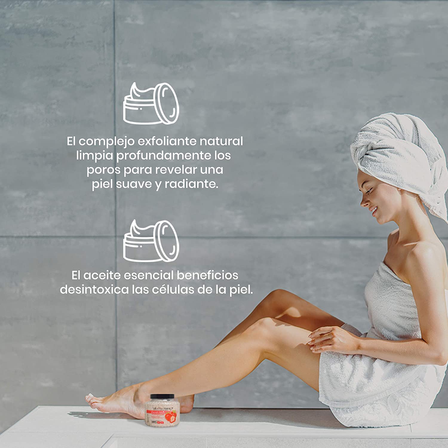 Fruit of The Wokali Exfoliante Facial y Corporal Natural de FRESA Ultra Hidratante, Sin sulfatos ni Parabenos - Exfolia e Hidrata Suavemente la Piel del Cuerpo y Cara, Exfoliante de ducha - Unisex 500g (18oz)