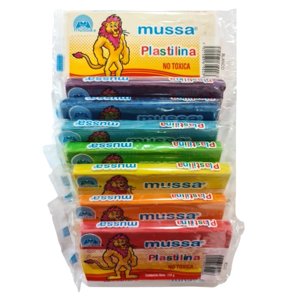Plastilina Kit Arcoiris Plastilina 8 Colores Arcoiris 110 grs. c/u Marca Mussa