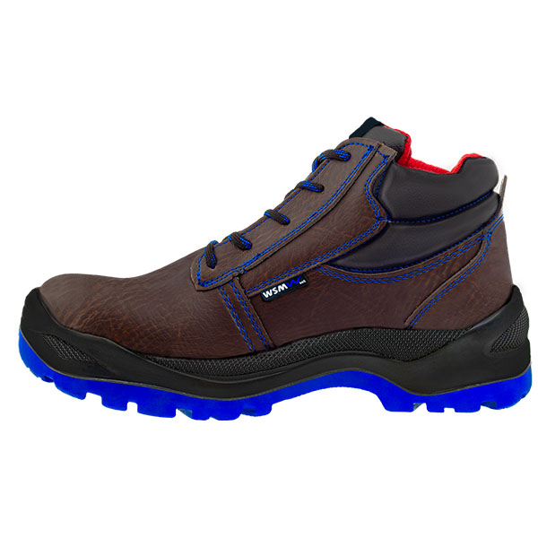 Zapato de Seguridad WSM, Ergonómico y muy ligero. Con casquillo de Policarbonato. Bota Industrial y multifuncional. 2958-MT. Café