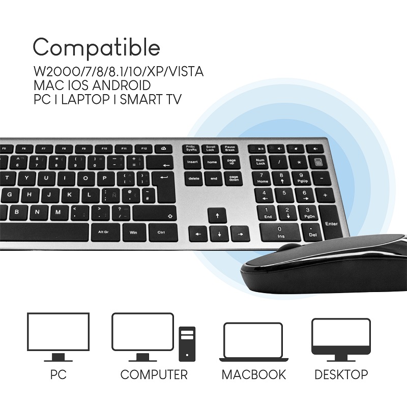 Teclado + Mouse Inalámbricos Wim Zen 2.4ghz Mini Premium